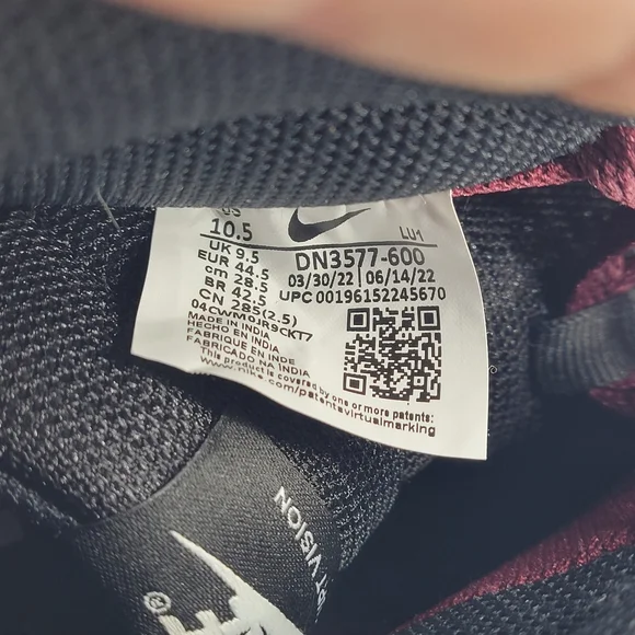 Nike Court Vision Men's Burgundy Black High-Top Sneakers US 10.5 DN 3577-600 - Picture 6 of 13